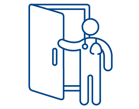 doctor opening a door