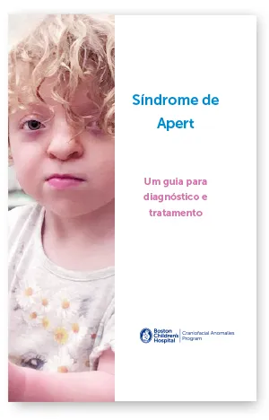 Cover of Apert syndrome brochure in Portuguese