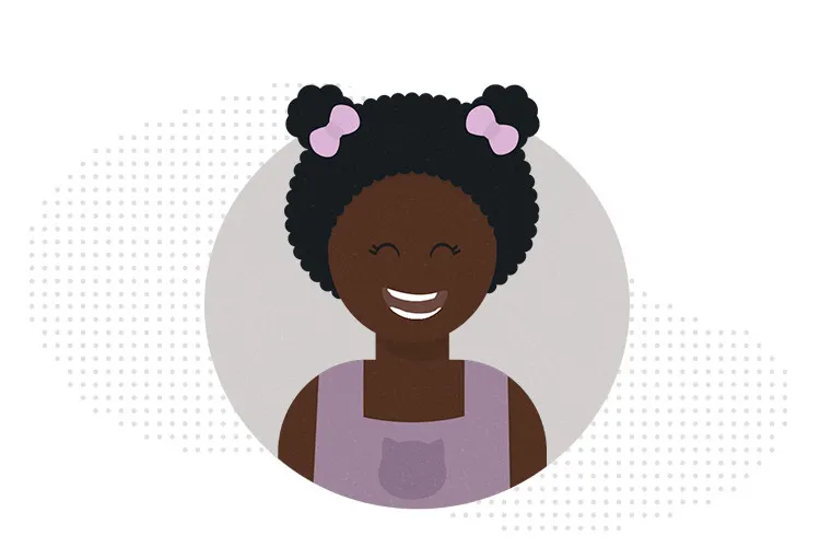 Illustration of smiling young girl