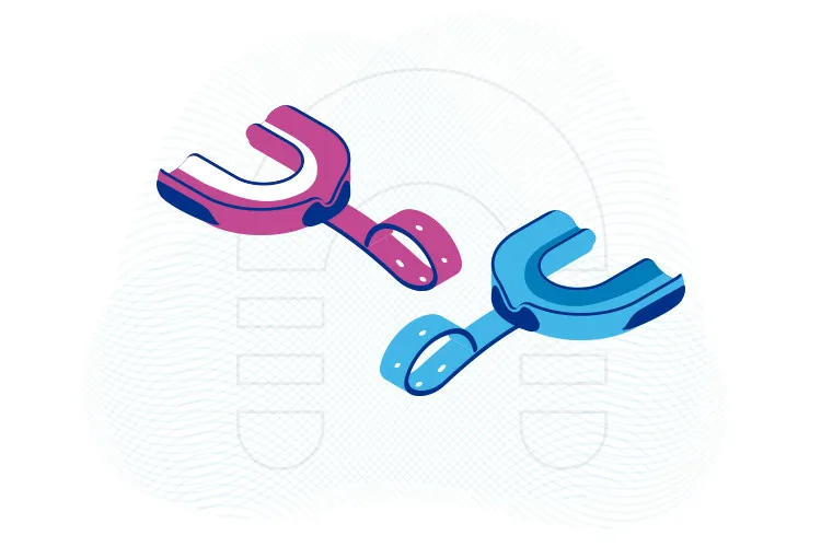Illustration of two mouthguards