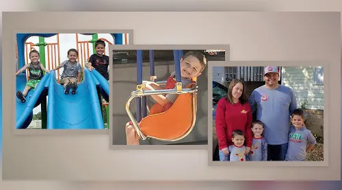 Rylan, Boston Children's patient, with his family.