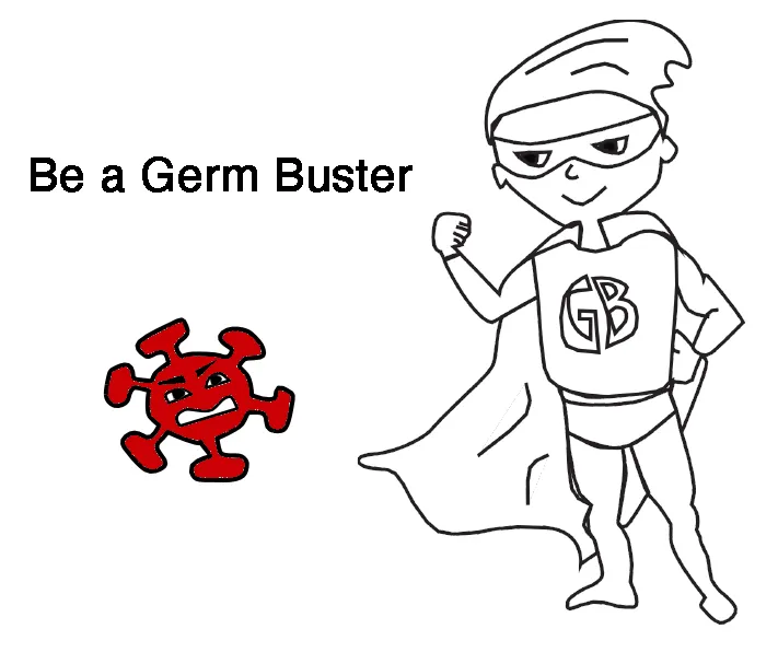 Be a Germ Buster: cover of coloring book