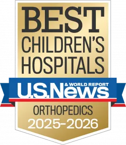 Orthopedics US News Best Childrens Hospital badge 2025